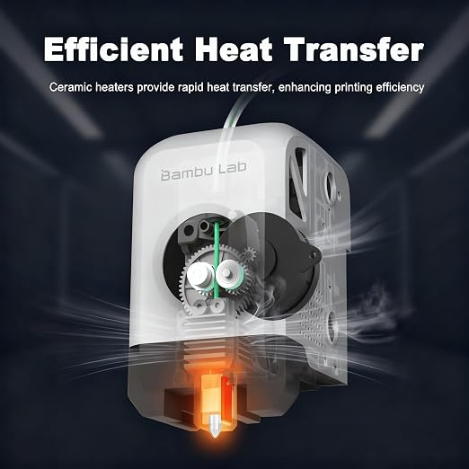 0.6mm Integrated Hotend Nozzle for Bambu Lab P1P/P1S, Hardened Steel All-Metal Print Head, 300℃ High Temp, Built-in Thermistor & Ceramic Heater, High Precision Printing