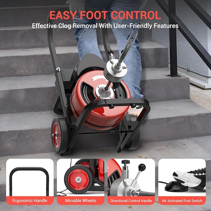 75Ft 1/2 Inch Electric Drain Cleaning Machine