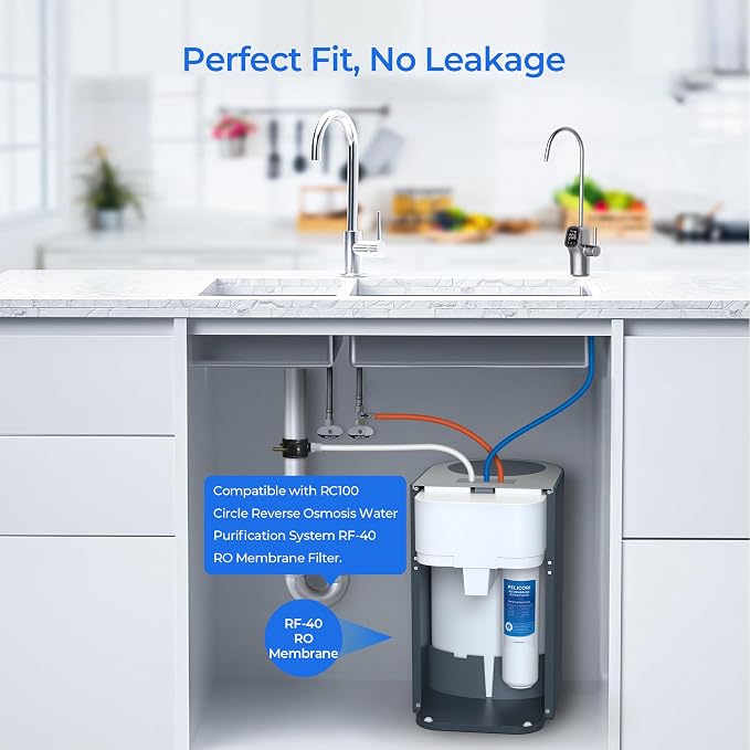 RF-40/RC100 RO Membrane Water Filter | Compatible with Brondell Circle RC100 Under Sink Reverse Osmosis Filtration Systems, 1 Pack