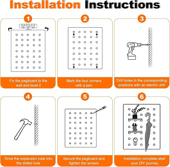 AMSXNOO Wood Pegboard Wall Organizer Panel, Wooden Pegboard Combination Wall Organizer Kit, Peg Board Panel Kits for Office Bedroom Livingroom Studyroom (Wooden Color, 40X60CM/15.7X23.6IN)