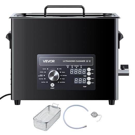 VEVOR 6L Ultrasonic Cleaner, Professional Ultrasonic Cleaner Machine with Knob Control, Stainless Steel Cleaning Machine with Basket and Cleaning Ball, for Watches, Razors, Jewelry, Coins and More