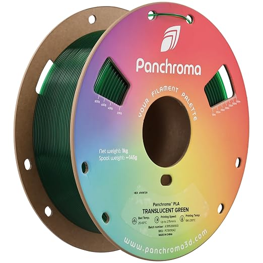 Polymaker Panchroma Translucent PLA Filament 1.75mm, 1kg, Green | Neatly Wound, Semi Transparent PLA, Easy Print & Smooth Feeding, Compatible with Bambu Lab & Most 3D Printers