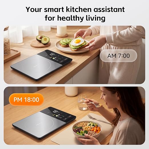 Smart Nutrition Food Scale with App, Color TFT Display for Calorie & Macro Tracking, Tracks 24 Nutrients, 1g/0.1oz Precision, 11lb/5kg Digital Kitchen Scale for Weight Loss, Keto & Meal Prep