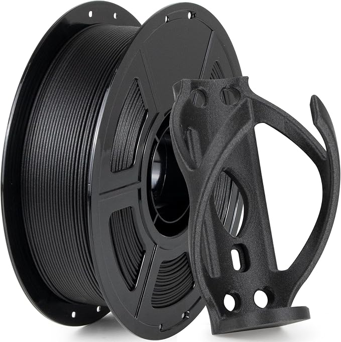 IEMAI PETG Glass Fiber Filament 1.75mm Matte Black 1kg, Reinforced PETG-GF 3D Printer Filament for High Stiffness, Heat Resistance, Dimensional Stability & Low Warpage