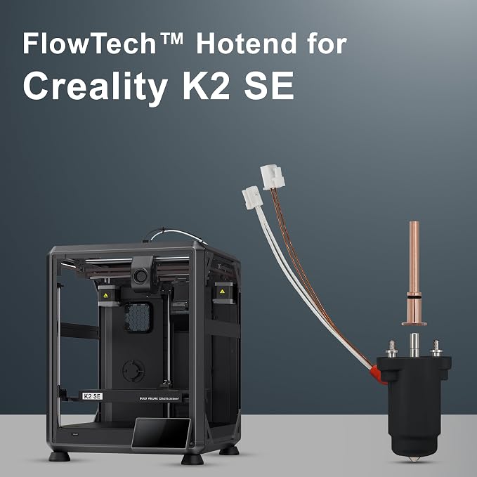 Microswiss FlowTech Hotend Upgrade for Creality K2 SE - Leakproof Nozzle - Cold Nozzle Change - All Metal Design - Made in USA