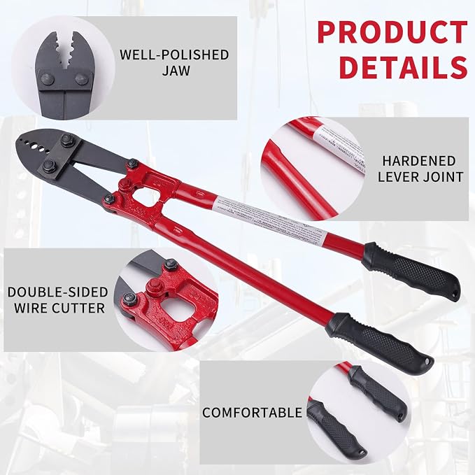 24Inch Hand Swaging Cutting Tool, Wire Rope Crimping Pliers for 1/16" 3/32" 1/8" 5/32" 3/16" Wires, Swager Crimper for Copper Aluminum Oval Sleeve and Stop Sleeve