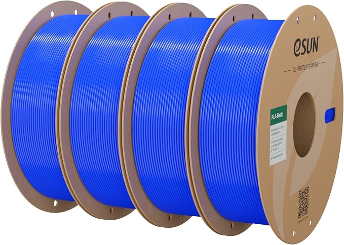 eSUN PLA Basic Filament 1.75mm, 3D Printer Filament High Speed PLA for Fast Printing, 1KG Spool, 4 Spools 3D Printer Filament, Blue