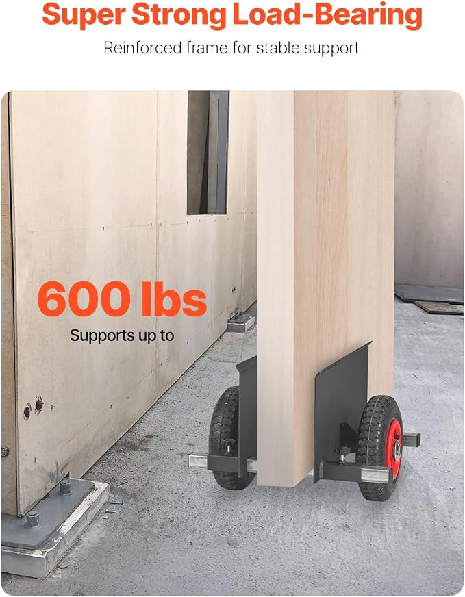 VEVOR Panel Dolly, 600LBS Heavy-Duty Drywall Mover with 8" Pneumatic Wheels, Adjustable Clamp Panel Cart for Drywall Sheet, All Terrain Moving Cart