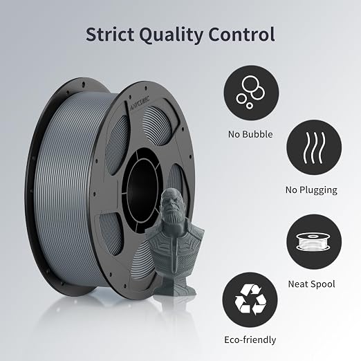 ANYCUBIC 3D Printer Filament PLA Bundle, PLA Filament 1.75mm Dimensional Accuracy +/- 0.02mm, 1KG Reusable Spool, 2KG Black+Texture Grey