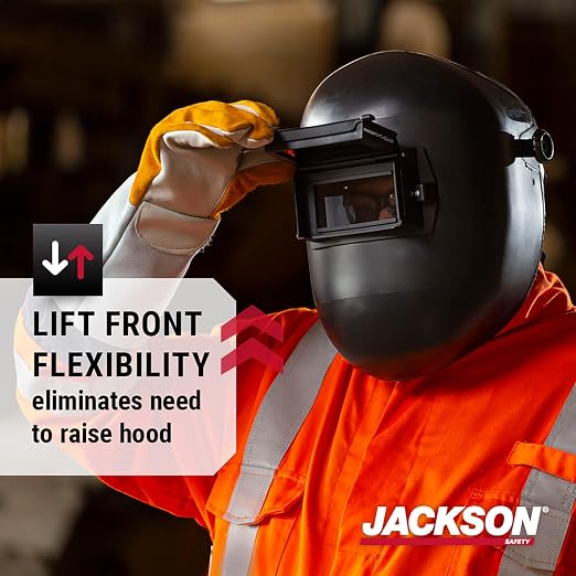 Jackson Safety PL280 Pipeline Welding Helmet - Shade 10 Flip Front Welding Hood - ANSI Z87.1 - Made in USA (Multiple Headgear Styles and Colors)