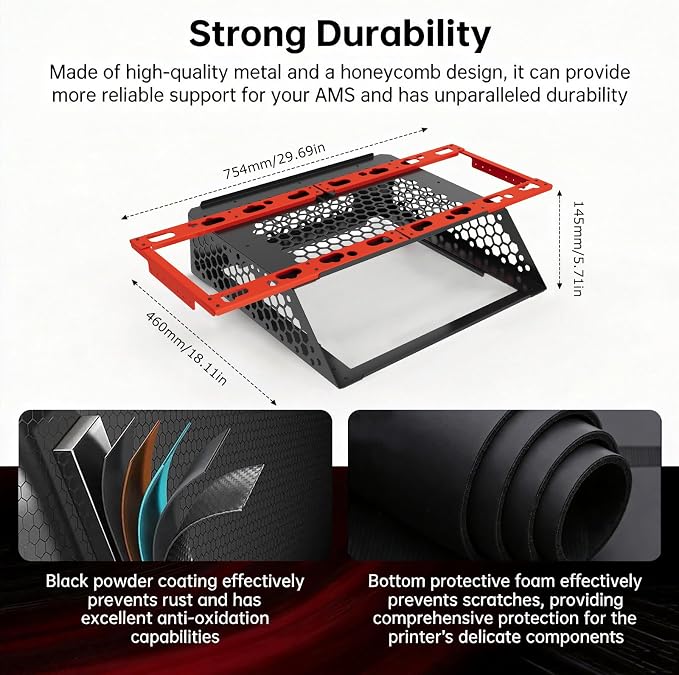 H2 Series AMS Stand Holder for Bambu-Lab H2D H2S H2C 3D Printers, Space Saving AMS Stack to Hold 2 AMS/AMS 2 Pro, AMS HT Storage Stacks Compatible