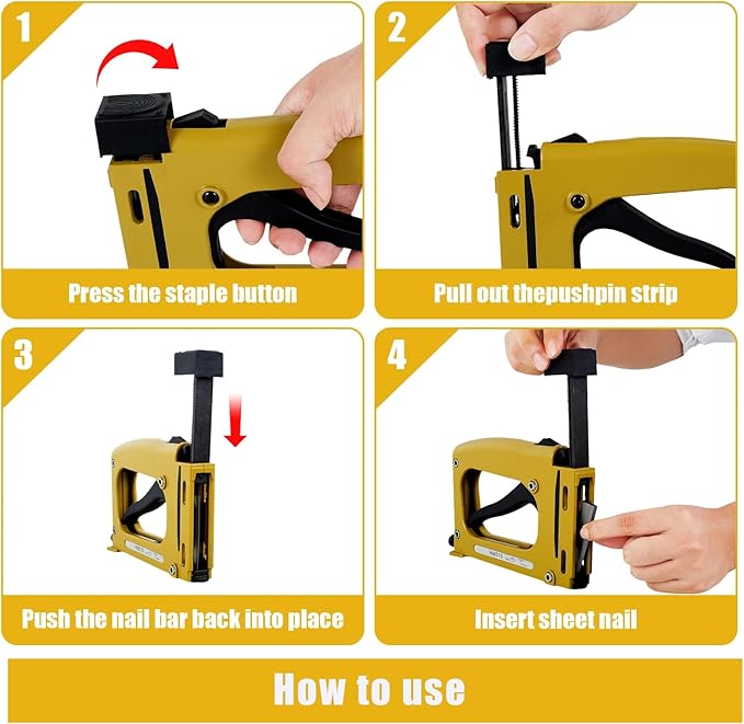 Picture Frame Stapler with 2000 Refill Points, Point Drivers for Picture Framing Hand Frame Stapler Picture Framing Supplies for Artist Framing Paintings and Pictures