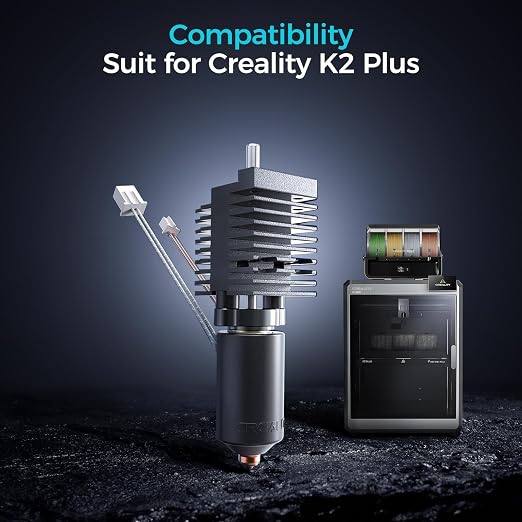 Creality Official K2 Plus Ceramic Heating Block Hotend Kit, with Quick-swap Nozzle Kit, Supports 350°C High Temperature, All-Metal Integrated Design Extruder Hotend for 3D Printer K2 Plus Combo