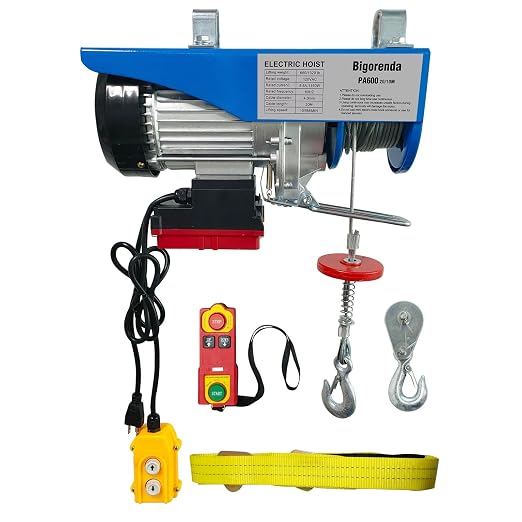 Electric Hoist 2 in 1,Electric Hoist 1320lbs, Bigorenda 110v Electric Hoist Winch with 328ft Wireless Control & Wired Remote Control, 65.6ft Lifting Garage Lift Hoist,for Factories, Warehouses, Attic