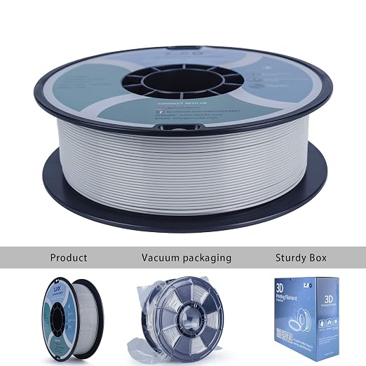 ZIRO PLA Filament 1.75mm, Pure Color 3D Printer Filament, PLA PRO Basic Color Series, 1.75MM 1KG Spool, Fit Most FDM Printers, Gray