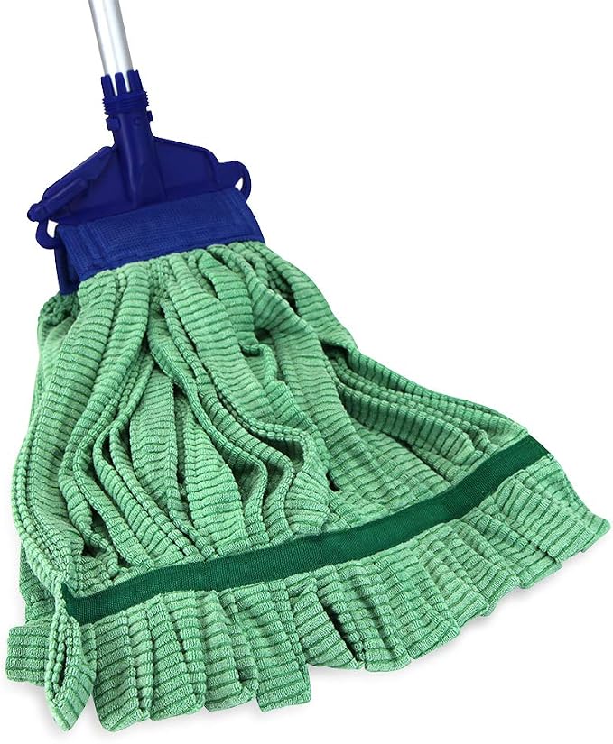 Arkwright Microfiber Tube Mop Head Replacement - Heavy Duty, Lint Free, Super Absorbent & Bleach-Safe, Janitorial Essential for Commercial & Industrial Floor Cleaning, 21 oz, Green