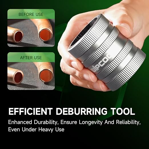 WIPCOOL Deburring Tool for Copper/PVC Pipe, PlumbingTools, 1/4" to 1-3/8"Inner Outer Hard Tube Chamfering Tool Outer Pipe Reamer, Copper Pipe Cleaner