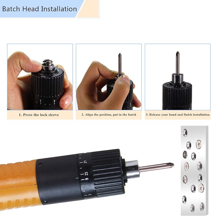 MXBAOHENG Electric Screwdriver Sets Torque Adjustable Drill Tool Applicable Batch Head 4mm 110-220V (100)