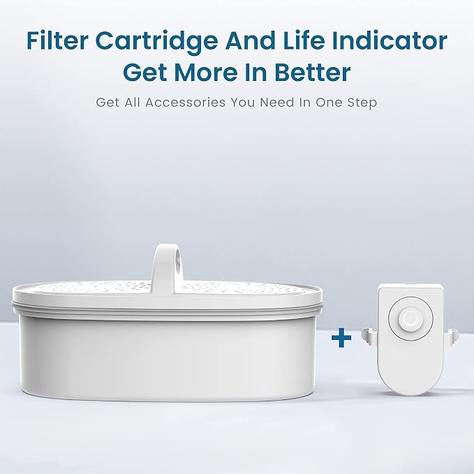 [Original] Waterdrop PF-01A Water Filter Replacement Filters and Indicator for Waterdrop Pitcher Filtration System, Reduces Lead, PFAS, PFOA/PFOS, Chlorine, 3 Pack