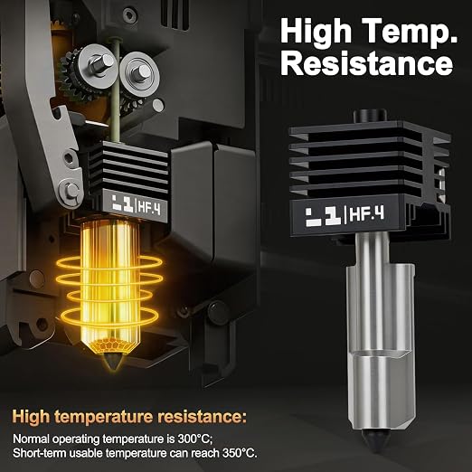 P2S High Flow Hotend Kit with Hardened Steel Nozzle for Bamboo lab H2D/H2S/H2C/X2D/P2S 3D Printer, Save 30% Time Print Head, One-Piece Integrated Design for Reduced Clogging (0.4mm)