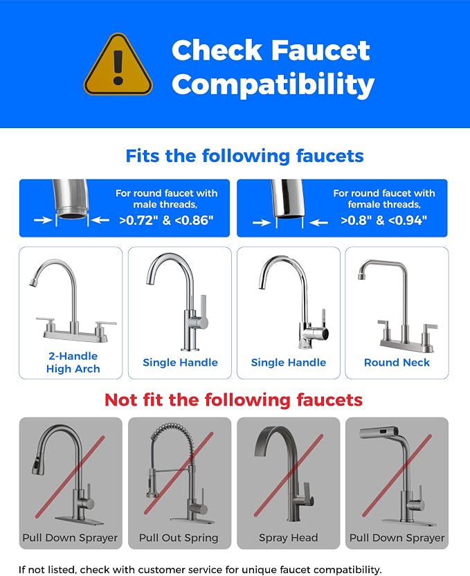 Waterdrop CTF-05 Water Filter for Sink Faucet, Countertop Water Filter System and Filter Life Reminder, Reduces Heavy Metals, Bad Odor, and 99% Chlorine, 8000 Gallons, 2 Filters