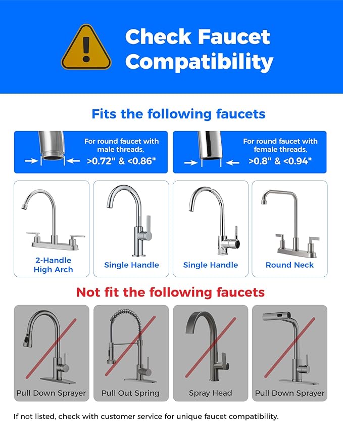 Waterdrop CTF-05 Water Filter for Sink Faucet, Countertop Water Filter System and Filter Life Reminder, Reduces Heavy Metals, Bad Odor, and 99% Chlorine, 4000 Gallons, 1 Filter