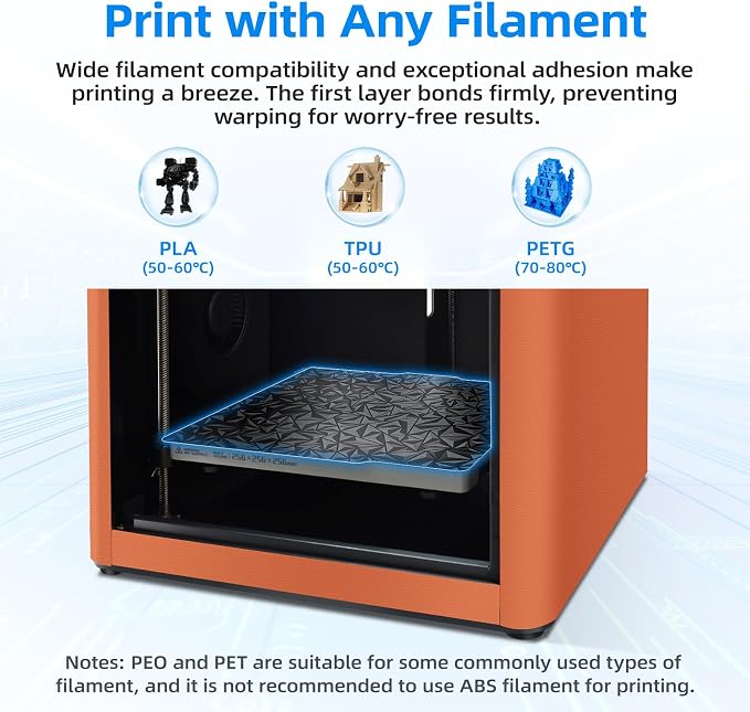 BIQU Designer Series Smooth PEO+Textured PEI Build Plate for Bambu-Lab P1P P1S P2S X2D X1C X1E A1 257x257mm, Double Sided PEI Spring Steel Flexible Sheet Print Bed Removable Surface Platform