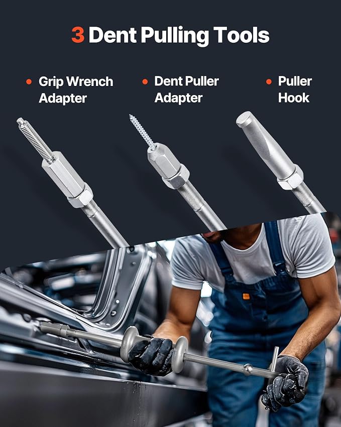 VEVOR 9-Way Slide Hammer Puller Set, 15PCS Front Wheel Hub Bearing Remover & Rear Wheel Axle Hub Dent Shaft Puller Tool Kit, Axle Bearing Puller Tool Kit and Slide Hammer Remover Set with Carry Box