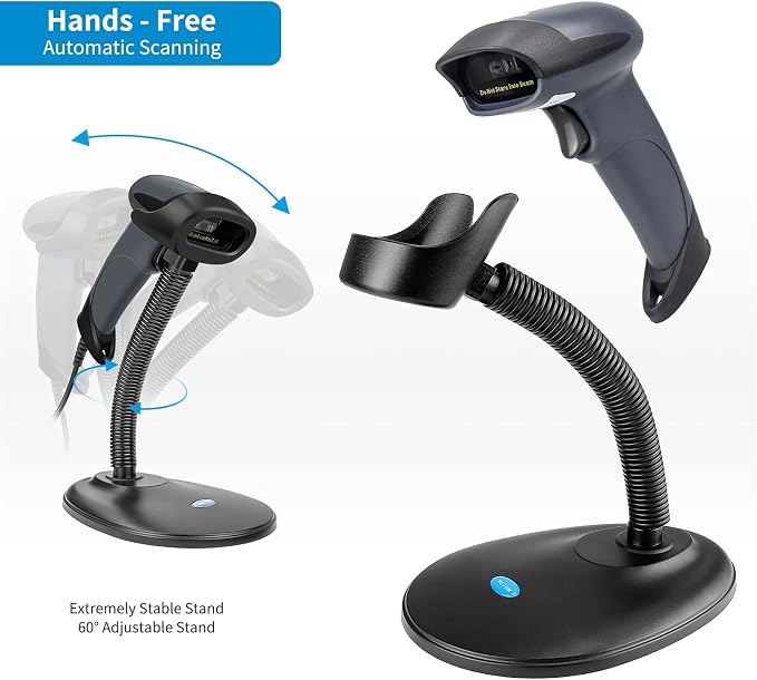 NETUM Bluetooth 1D Barcode Scanner with Stand 2.4G Wireless & Bluetooth & Wired CCD Scanner Gun for Supermarket, Store, Warehouse Handheld Bar Code Reader Work with Windows, Mac,Android, iOS -M6S