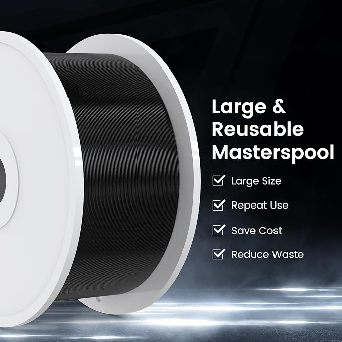 SUNLU 5KG PLA+2.0 3D Printer Filament, Large Spool(11lbs) PLA+ Filament 1.75mm, Tougher and Stronger, Dimensional Accuracy +/-0.02mm, 5KG/1 Spool, PLA+ Black