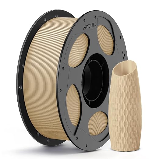 ANYCUBIC PLA 3D Printer Filament, 3D Printing PLA Filament 1.75mm Dimensional Accuracy +/- 0.02mm, 1KG Reusable Spool (2.2 lbs), Beige