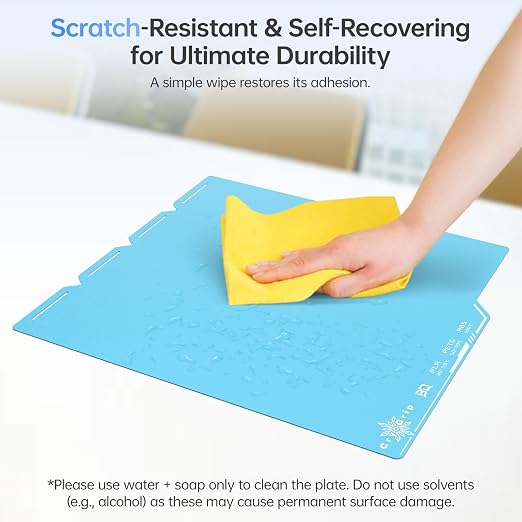 BIQU CryoGrip Pro Frostbite Cold Build Plate for Snap-Maker U1 3D Printer, Spring Steel Sheet, 276X301mm, Room Temperature Printing, Double-Sided