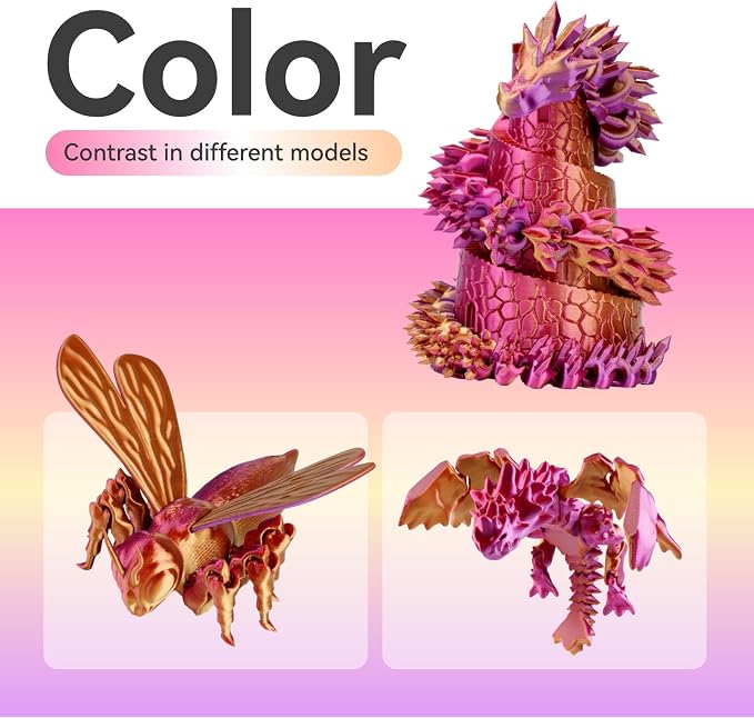 Chitu Systems Conjure Tricolor Silk PLA Filament, Red Gold Purple Filament, Using Reusable Spool Compatible with Bambu Lab Refill Filament, Diameters 1.75±0.02 mm 3D Printer Filament 1KG/2.2lb