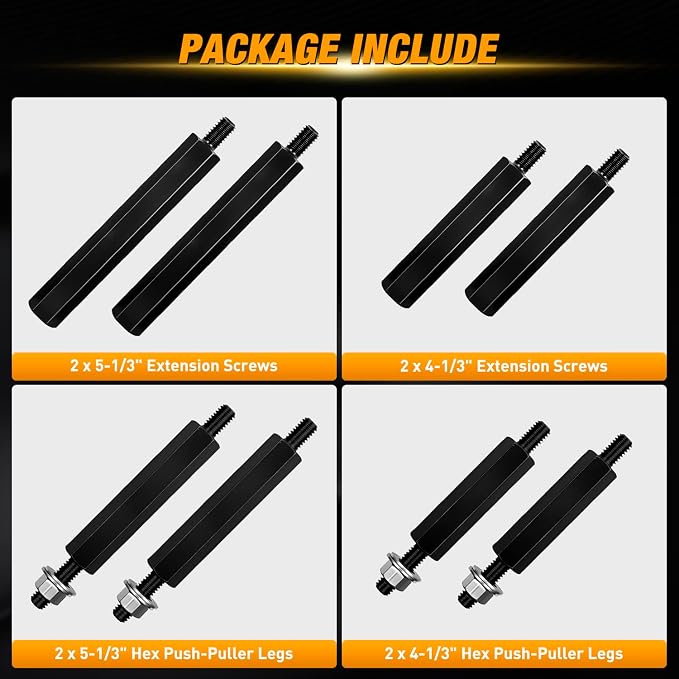 GOOACC 14pcs Bearing Puller Kit, 5 Ton Capacity Bearing Separator with 2" and 3" Jaws, Wheel Bearing Removal and Hub Axle Puller Set, Heavy Duty Gear Splitter Tool Kit, Pinion Pullers with Case, Black