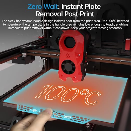 BIQU CryoGrip Pro Glacier Build Plate for Voron 300, Qidi Plus 4 3D Printers, Double-Sided Fine Textured Spring Steel Sheet, Firm Adhesion, 300 x 300mm, 1 Piece