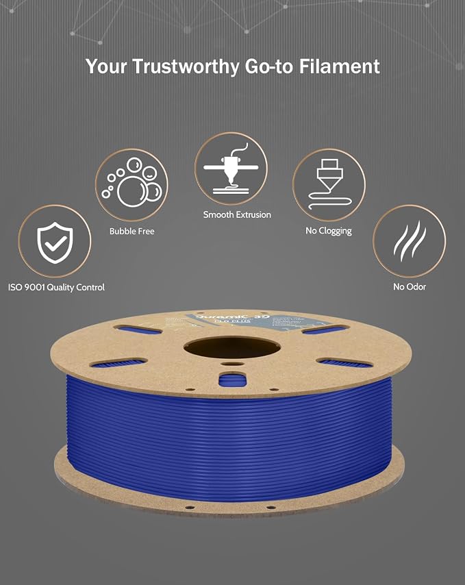 DURAMIC 3D PLA+ Printer Filament 1.75mm PLA Plus Neatly 2Kg Spool(2.2lbs) | PLA Pro Tougher and Stronger, Dimensional Accuracy Probability +/- 0.02mm Space Blue