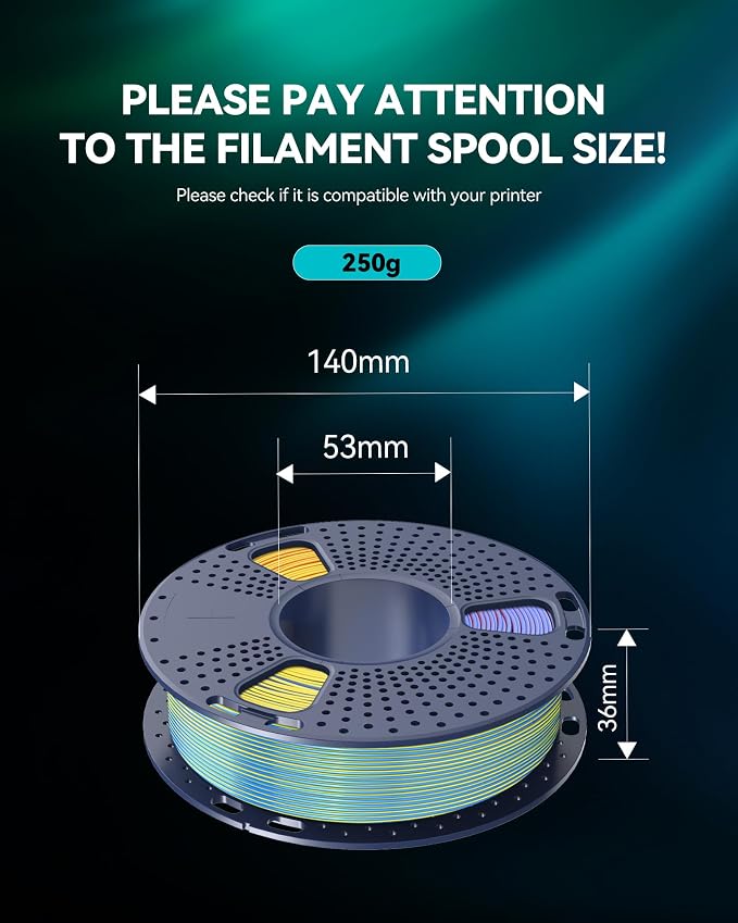 SUNLU Silk Quadruple Color PLA Filament Bundle Muticolor, Neatly Wound Shiny Silk 3D Printer Filament 1.75mm ±0.02mm, Individually Vacuum Packed, 0.25kg per Spool, 1kg in Total, 4 Pack.