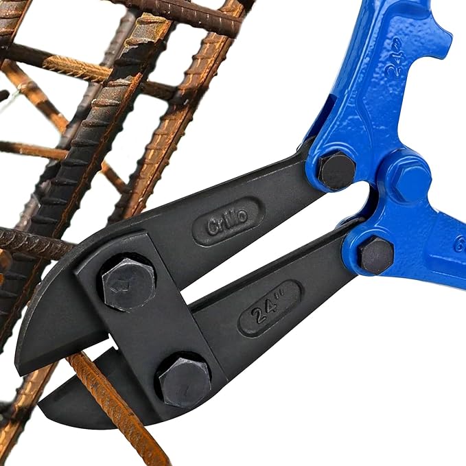24 IN Bolt Cutter with Drop Forged Cr-Mo Alloy Steel Blades,with Ergonomic Handle,Heavy Duty Metal Cutter for Rebars, Chains, Locks, Wires, Bolts, Fence.