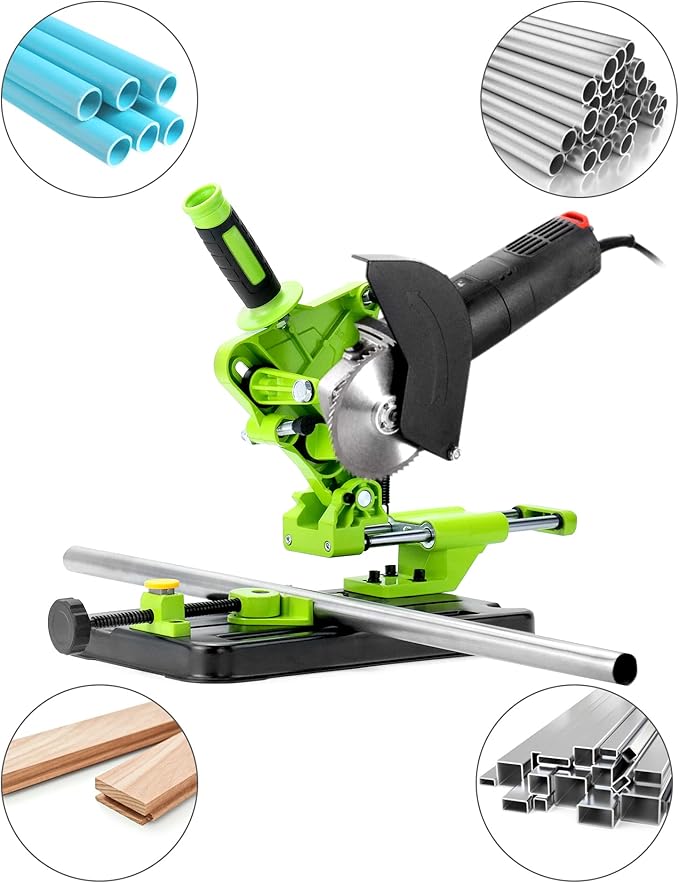 QWORK Angle Grinder Bracket, Adjustable 45 Degree Clamp Angle Grinder Holder Bracket, Universal Polishing Machine Pull Rod Angle Grinding Machine Stand for 100, 125 or 150 Angle Grinder