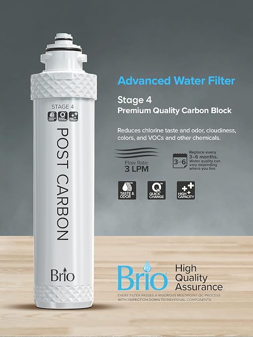 Brio Water Cooler Filter Replacement - Stage-4: Post Carbon - for models CLPOU320UVF4, CLPOU520UVF4, CLCTPOU720UVRO4B, CLPOU720UVRO4