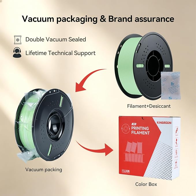 Kingroon Matte PLA Filament 1.75mm 3D Printer Filament Matte Green 1kg Dimensional Accuracy +/- 0.02 mm