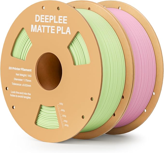Matte PLA Filament 1.75mm, 3D Printer Filament Dimensional Accuracy +/- 0.02mm, No Clogging, Higher Toughness, Cardboard Spool 3D Filament, 2 Pack 1kg Mint Green & Sakura Pink