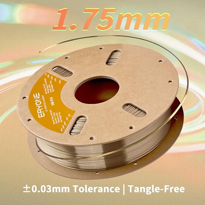 ERYONE Silk PLA Filament for 3D Printer 1.75mm +/- 0.03mm, Shiny Filament 1kg (2.1lbs)/Spool, Champagne