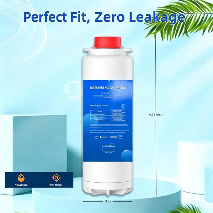 Replacement Filter Compatible with Elkay 51300C EWF3000, and Ezh20 Bottle Filling Station, 3000 Gallon Water Filter Replacement for ERF750, 51299C, 55898C (No Chip), 4 Pack