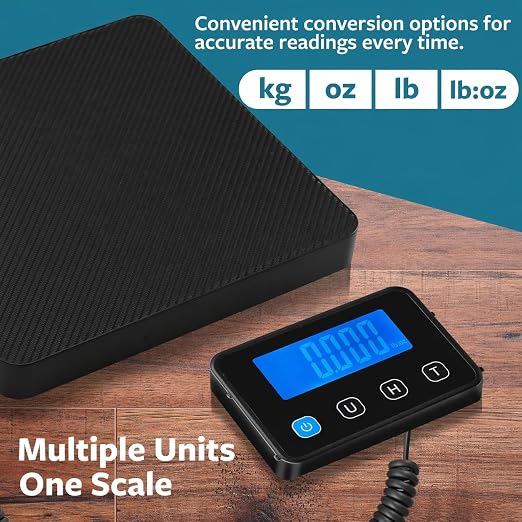 Digital Shipping Scale, Postal Scale, 220 lb, 0.1 oz - Smart Weigh | Remote Backlit LCD Display, Hold & Tare, Package Scale for Small Business, Postage Mail Scale, Battery & USB-C