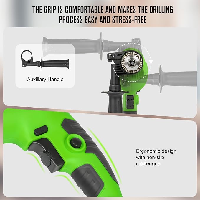 GALAX PRO 7Amp 850W 2-in-1 Hammer Drill, 0-3000 RPM, 13 mm Metal Chuck | 360° Adjustable Auxiliary Handle, Comes with 13 Accessories, Suitable for Concrete, Metal, and Wood