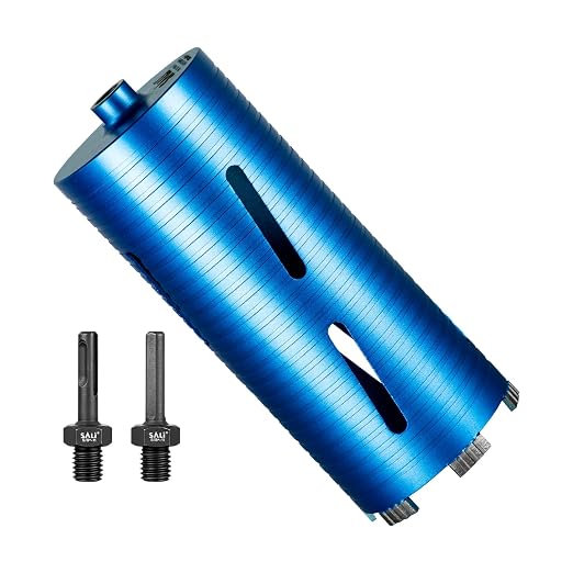 SALI Diamond Core Drill Bits 4 1/4" Diameter 10"/254mm Drilling Depth 5/8-11" Thread Core Bit Turbo Laser-Welded Segments for Cured Concrete with Brick, Block, Masonry with Two Adapters