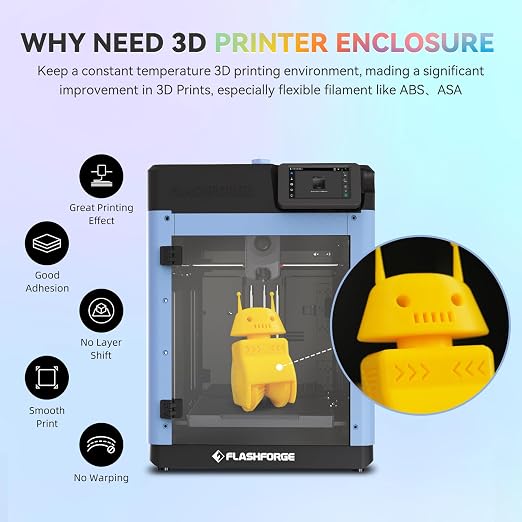 FLASHFORGE Adventurer 5M 3D Printer Enclosure Kit, DIY AD5M Enclosure Set | 3D Printer Enclosed Accessories, Constant Temperature, Odor Isolation, Dustproof and Noise Reduction,Supports Printing ASA,PC
