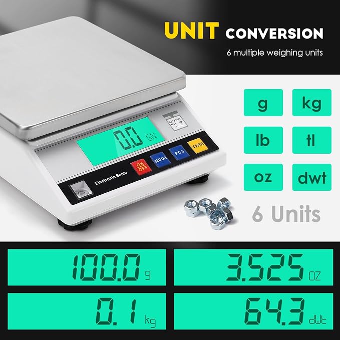 CGOLDENWALL High Precision Digital Accurate Analytical Electronic Balance Laboratory Lab Scale Industrial Weighing and Counting Scale with Counting Function CE 0.1g (3kg, 0.1g)