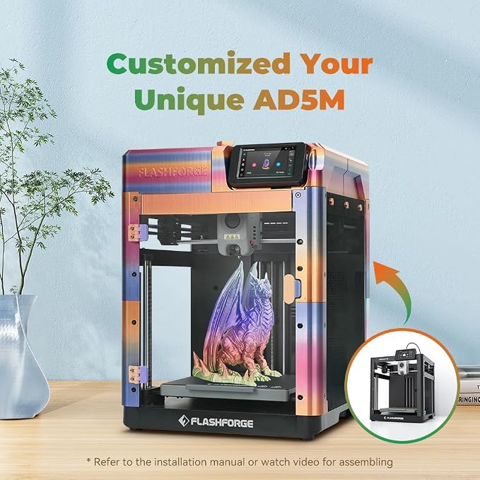 FLASHFORGE 3D Printer AD5M Enclosure, Create Your Style, Dustproof and Constant Temperature Protective Cover, Explore ABS/ASA/PC Filaments and Reduce Printing Noise
